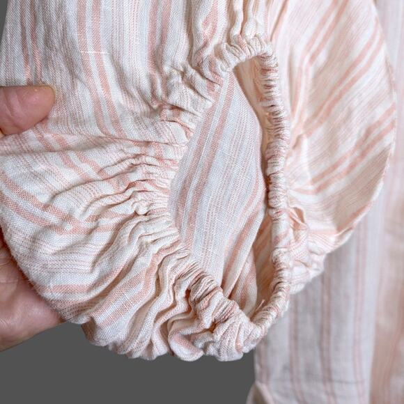 NWOT Joie Beatrissa Linen Midi Shirt Dress Striped Medium Button Front - Picture 6 of 11